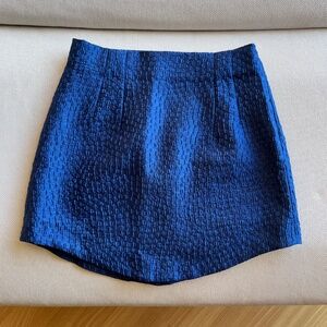 Zara Navy Textured Mini Skirt